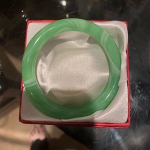 Green glass bracelet